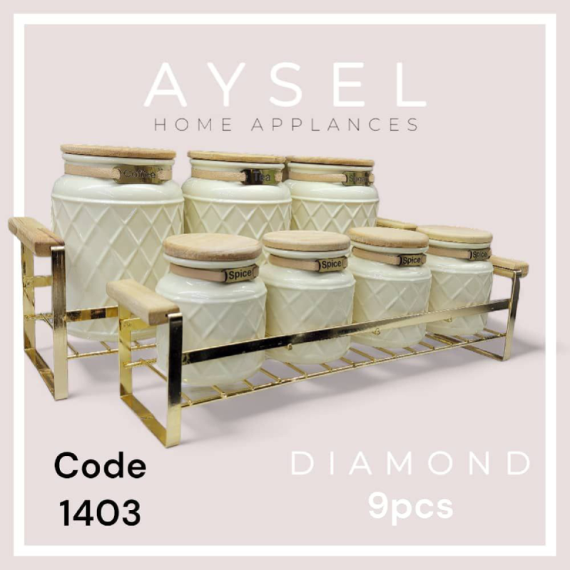 سرویس پاسماوری 9 پارچه آیسل مدل الماس سفید