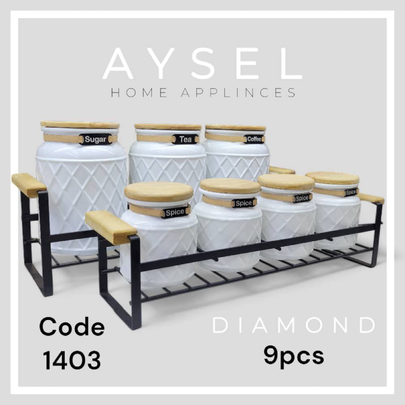 سرویس پاسماوری 9 پارچه آیسل مدل الماس سفید