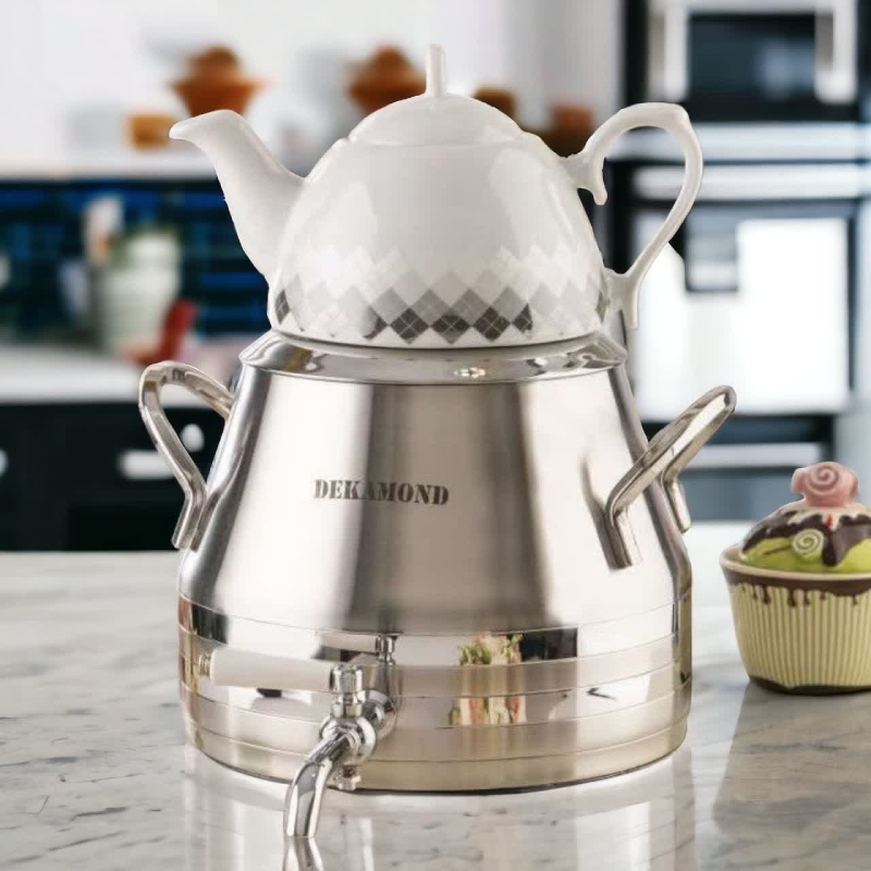 ست کتری و قوری استیل دکاموند مدل پرنسا