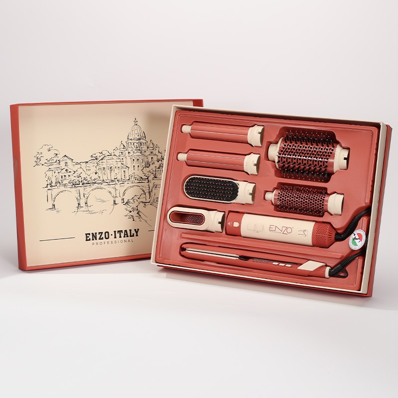 برس حرارتی و سشوار چرخشی انزو EN-6601 با 7 سری (حرفه‌ای)