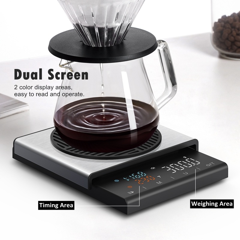 ترازوی دیجیتال قهوه تایم مور مدل USB شارژی با تایمر دقیق