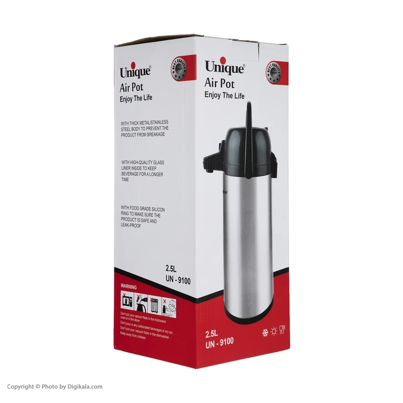فلاسک پمپی یونیک مدل UN-9100 گنجایش 2.5 لیتر