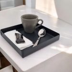 سینی سرو فلزی (ظرف رست) لبه‌دار 15×15 سانتی‌متر