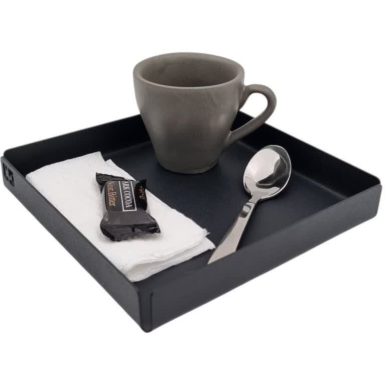 سینی سرو فلزی (ظرف رست) لبه‌دار 15×15 سانتی‌متر